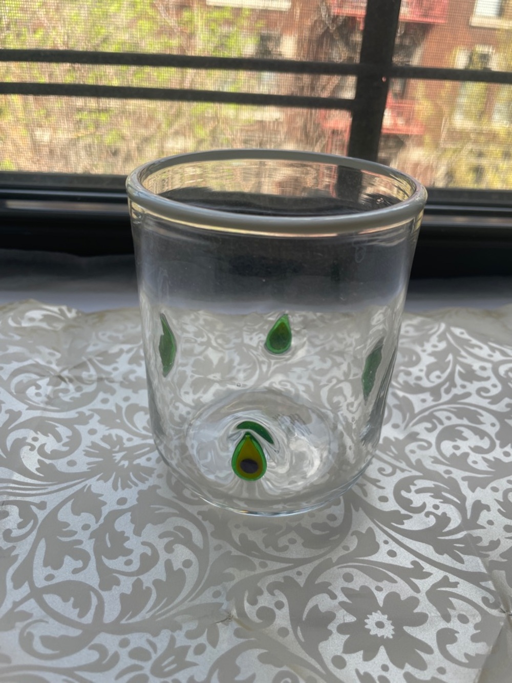 ❤️ Anthropologie Icon Juice Glass Avocado Motif Clear | NIB - Picture 2 of 4